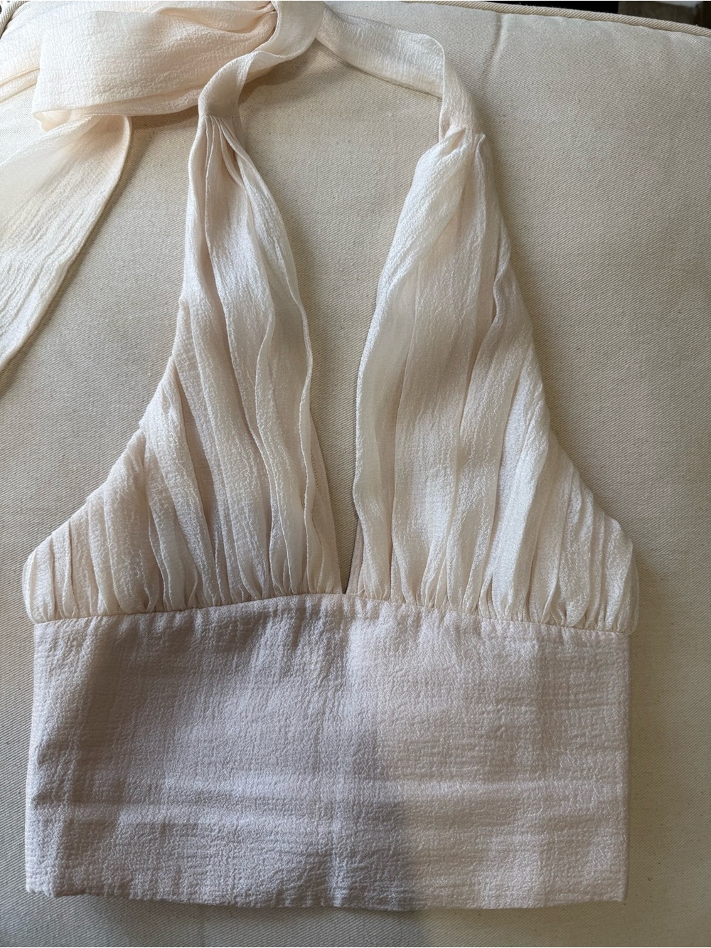 BELINDA HALTER TOP - IVORY - Picture 7 of 11